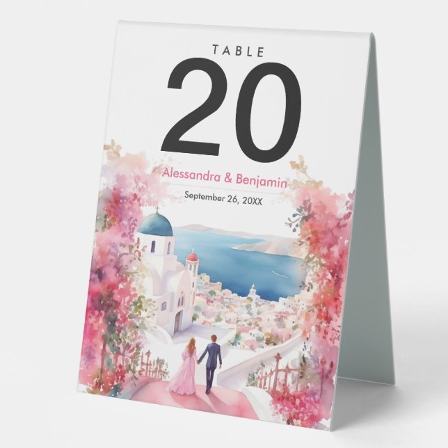 Unser Hochzeitstag im Wasser | Hochzeit Tischaufsteller (Vorderseite)