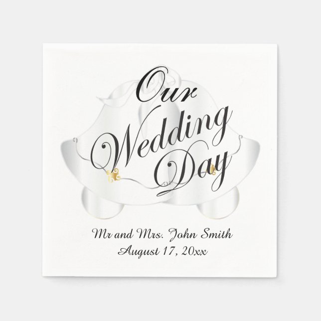 Unser Hochzeitstag Serviette (Vorderseite)