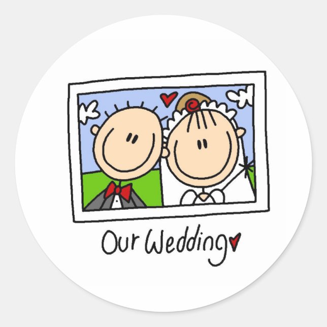 Unser Hochzeitsticker Runder Aufkleber (Vorderseite)