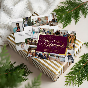 Unser Jahr Gerahmt in Moments Fotos der Familie We Folien Feiertagskarte