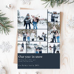 Unser Jahr im Schnee-Funny Weihnachten-Foto Feiertagskarte<br><div class="desc">Mit unseren "Our Year In Snow Funny Family Christmas Foto Holiday Cards" können Sie die Familienreise das ganze Jahr über mit Ihren Lieben teilen. Diese Karten zeichnen sich durch ein charmantes Marinedesign mit einer einzigartigen Drehung aus. Dieses Jahr haben wir die besonderen Momente Ihrer Familie im Schnee erfunden und eine...</div>