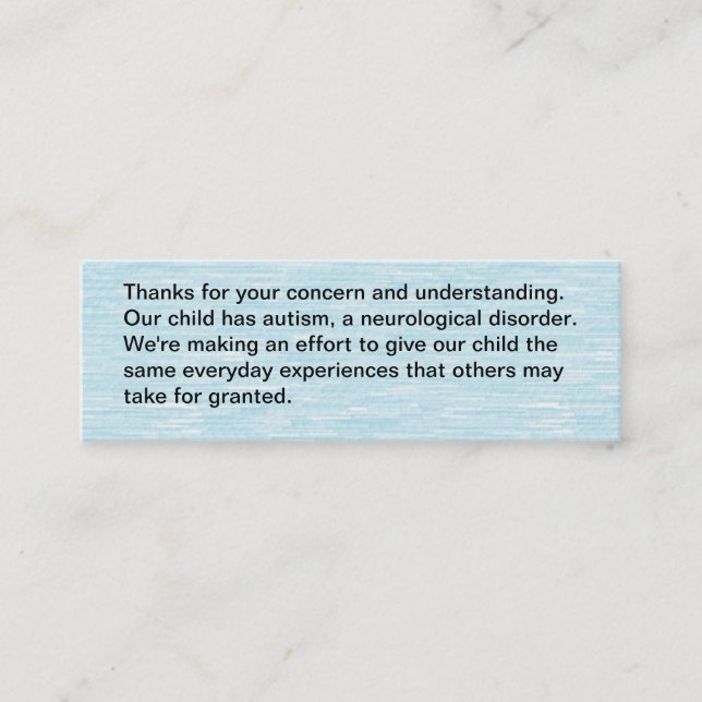 Unser Kind hat Autismus - Karte (Vorderseite)