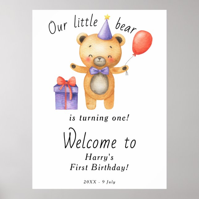Unser kleiner Bär dreht einen Kindergeburtstag Poster (Vorne)