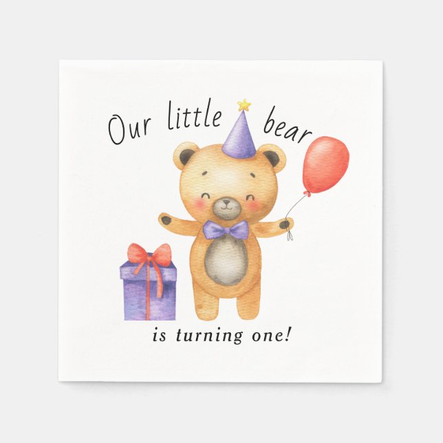 Unser kleiner Bär verwandelt einen Kindergeburtsta Serviette (Vorderseite)