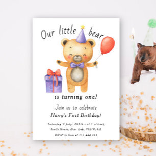 Unser kleiner Bär wird eins Kindergeburtstag Einladung