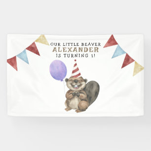 Unser kleiner Biber 1. Geburtstagsfeier Banner