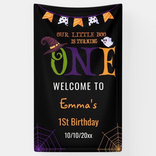 Unser kleiner Boo, der eins dreht, Halloween, 1. G Banner (Vertikal)