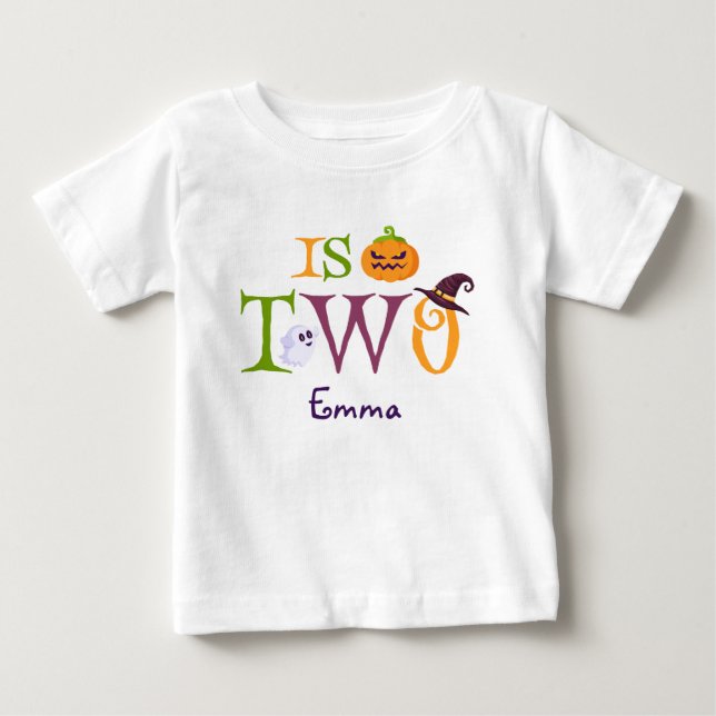 Unser kleiner Boo dreht sich um zwei, Halloween, 2 Baby T-shirt (Vorderseite)