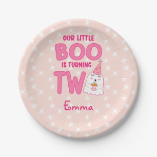 Unser kleiner Boo dreht zwei Halloween, den 2. Geb Pappteller