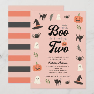 Unser kleiner Boo dreht zwei Halloween-Niedliche G Einladung