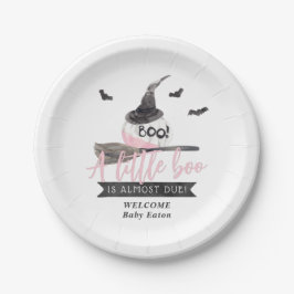 Unser kleiner Boo ist fast wegen Halloween Girl Pappteller