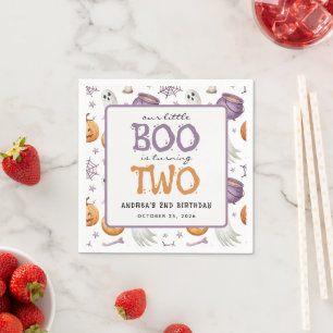 Unser kleiner Boo wird zwei Halloween 2. Geburtsta Serviette