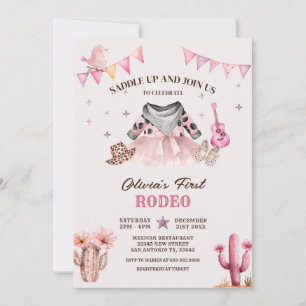 Unser kleiner Cowgirl Western First Rodeo Geburtst Einladung