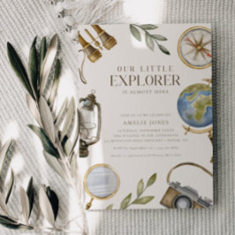 Unser kleiner Explorer | Adventure Awaits Baby Sho Einladung