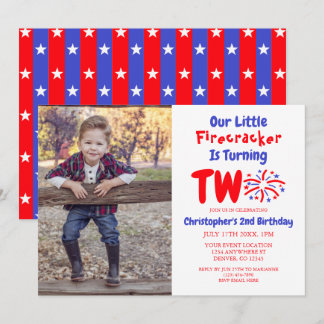 Unser kleiner Firecracker 2. Geburtstag Einladung