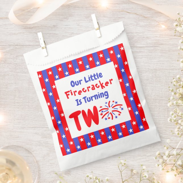 Unser kleiner Firecracker 2. Geburtstag Geschenktütchen (Ausgeschnitten)