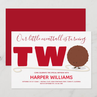 Unser kleiner Fleischball dreht zwei Tage Einladung