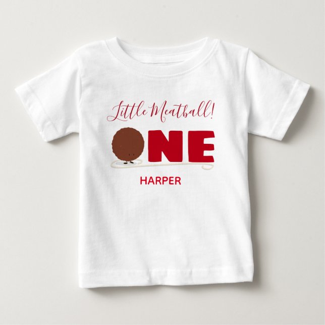 Unser kleiner Fleischball macht einen ersten Gebur Baby T-shirt (Vorderseite)
