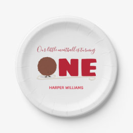 Unser kleiner Fleischball macht einen ersten Gebur Pappteller