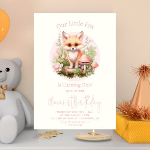 Unser Kleiner Fuchs Cottagecore 1. Geburtstag Einladung