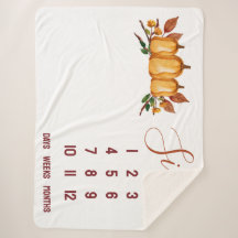 Unser kleiner Kürbis, floraler Baby-Meilenstein