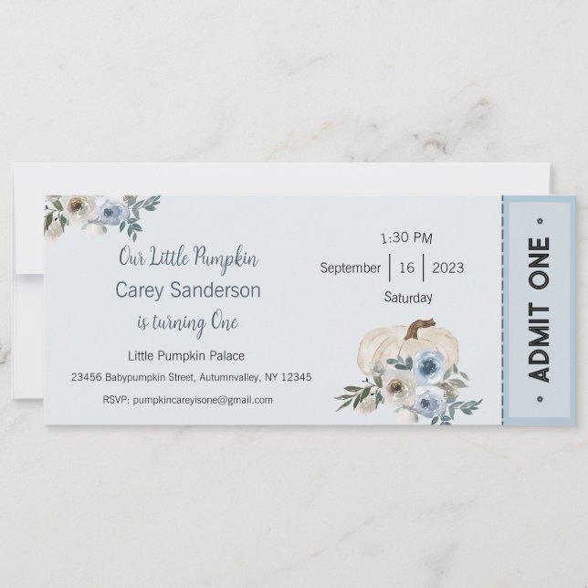 Unser kleiner Kürbis ist eine Einladung, der 1. Ge Einladung (Vorderseite)