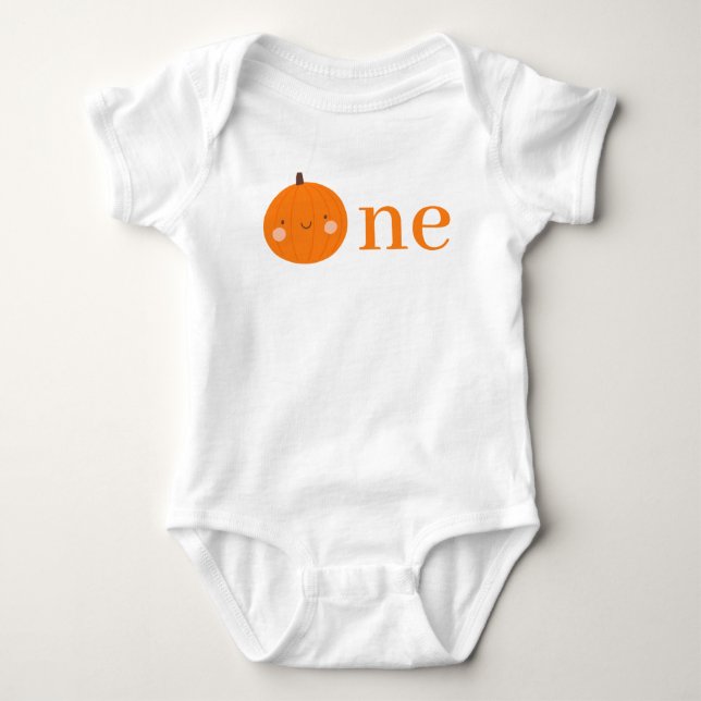 Unser kleiner Pumpkin 1. Orange Herbst Erster Gebu Baby Strampler (Vorderseite)