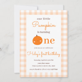 Unser kleiner Pumpkin 1. Orange Herbst Erster Gebu Einladung