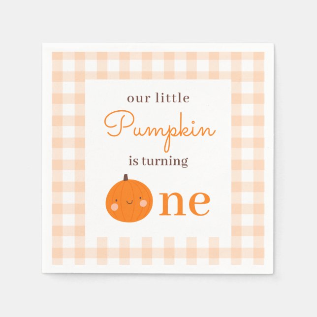 Unser kleiner Pumpkin 1. Orange Herbst Erster Gebu Serviette (Vorderseite)