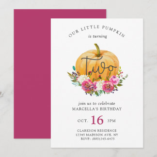 Unser kleiner Pumpkin 2. Geburtstag Einladung