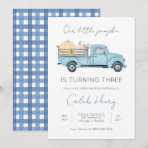 Unser kleiner Pumpkin/Blue Truck Einladung zum Geb