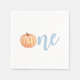 Unser kleiner Pumpkin Eine pastellblaue erste Gebu Serviette