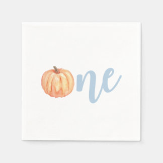 Unser kleiner Pumpkin Eine pastellblaue erste Gebu Serviette