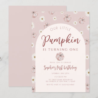 Unser kleiner Pumpkin erster Geburtstag Einladung
