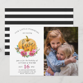 Unser kleiner Pumpkin Fall Floral 5. Zehn Geburtst Einladung