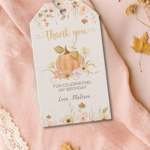 Unser kleiner Pumpkin Fall Floral Pumpkin Vielen D Geschenkanhänger