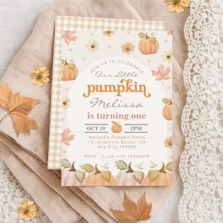 Unser kleiner Pumpkin Fall Wasserfarbe Farbe Bläsc Einladung