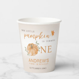 Unser kleiner Pumpkin Herbst 1. Geburtstag Pappbecher