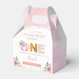 Unser kleiner Pumpkin Pink Gold Floral 1. Geburtst Geschenkschachtel