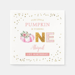 Unser kleiner Pumpkin Pink Gold Floral erster Gebu Serviette