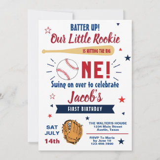 Unser kleiner Rookie Baseball Geburtstag Einladung