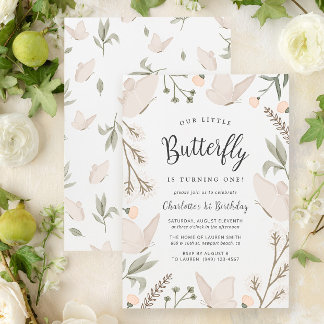 Unser kleiner Schmetterling 1. Geburtstag Niedlich Einladung