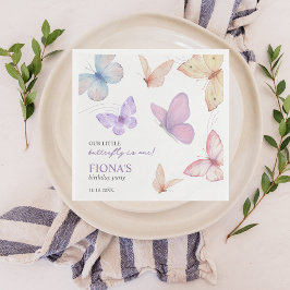 Unser kleiner Schmetterling Girl's 1. Geburtstag N Serviette