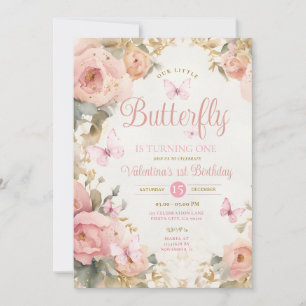 Unser kleiner Schmetterling verwandelt eine rosa B Einladung