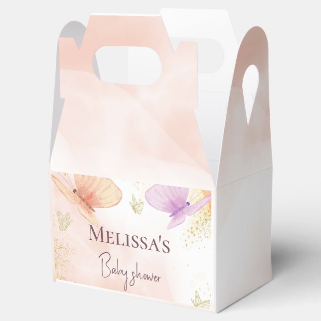 Unser kleiner Schmetterling Wasserfarben Pink Lila Geschenkschachtel (Geöffnet)