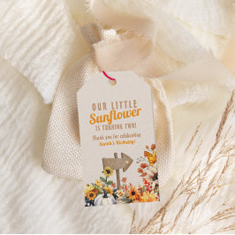 Unser kleiner Sonnenblumenbetrieb fällt zum Geburt Geschenkanhänger