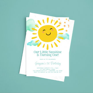 Unser kleiner Sonnenschein 1. Geburtstag Einladung
