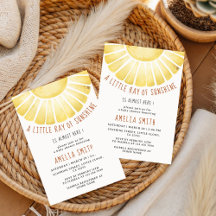 Unser kleiner Sonnenschein Baby Shower Einladung