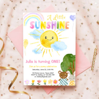 Unser kleiner Sonnenschein Boho Rainbow zum ersten Einladung