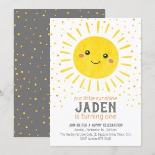 Unser kleiner Sonnenschein Erster Geburtstag Einladung